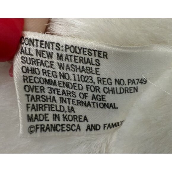 Burdines Tasha Intl Vintage White Plush Rabbit Bunny Stuffed Animal Soft  3+ - Picture 6 of 7